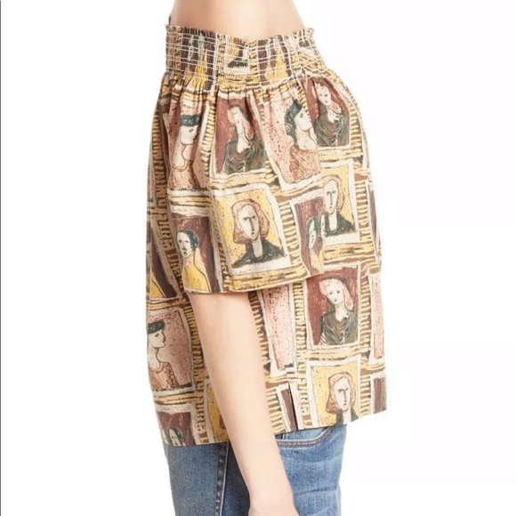 Burberry Top Off-the-Shoulder Gerber Print Sz 10 - Picture 10 of 11